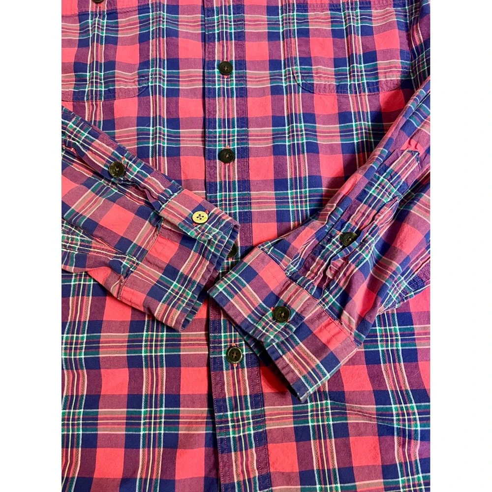 Polo Ralph Lauren Men XL Plaid Button Down Shirt Pink Purple Long Sleeve Pockets - Picture 4 of 11
